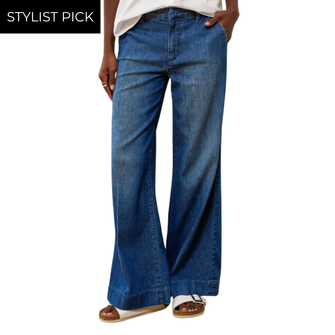 West Village Italian Wide Leg Chino in 1984 Wash