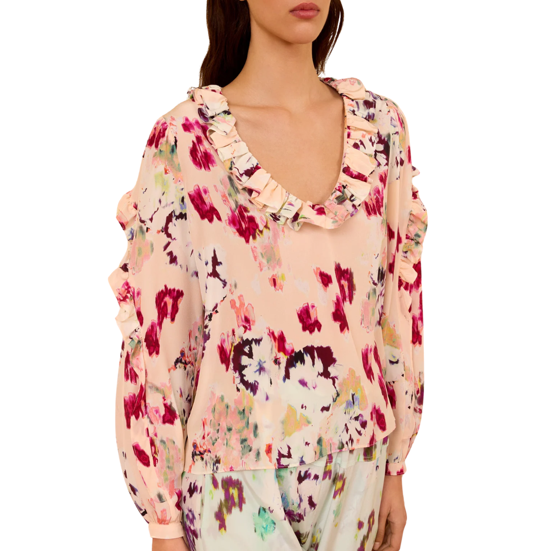 Ulla Johnson Marguerite Silk Blouse in Summer Garden