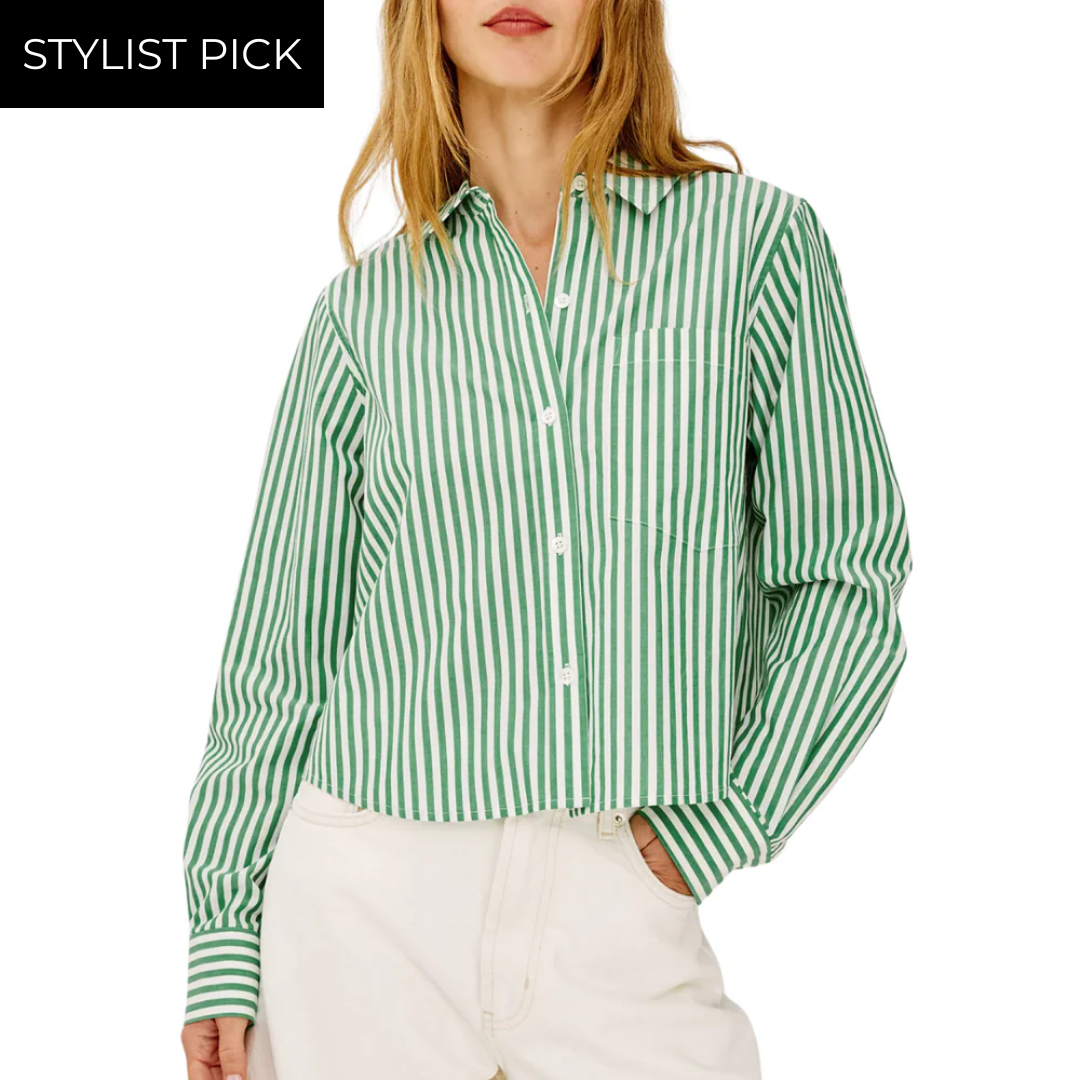 Ramy Shirt in Emerald Stripe