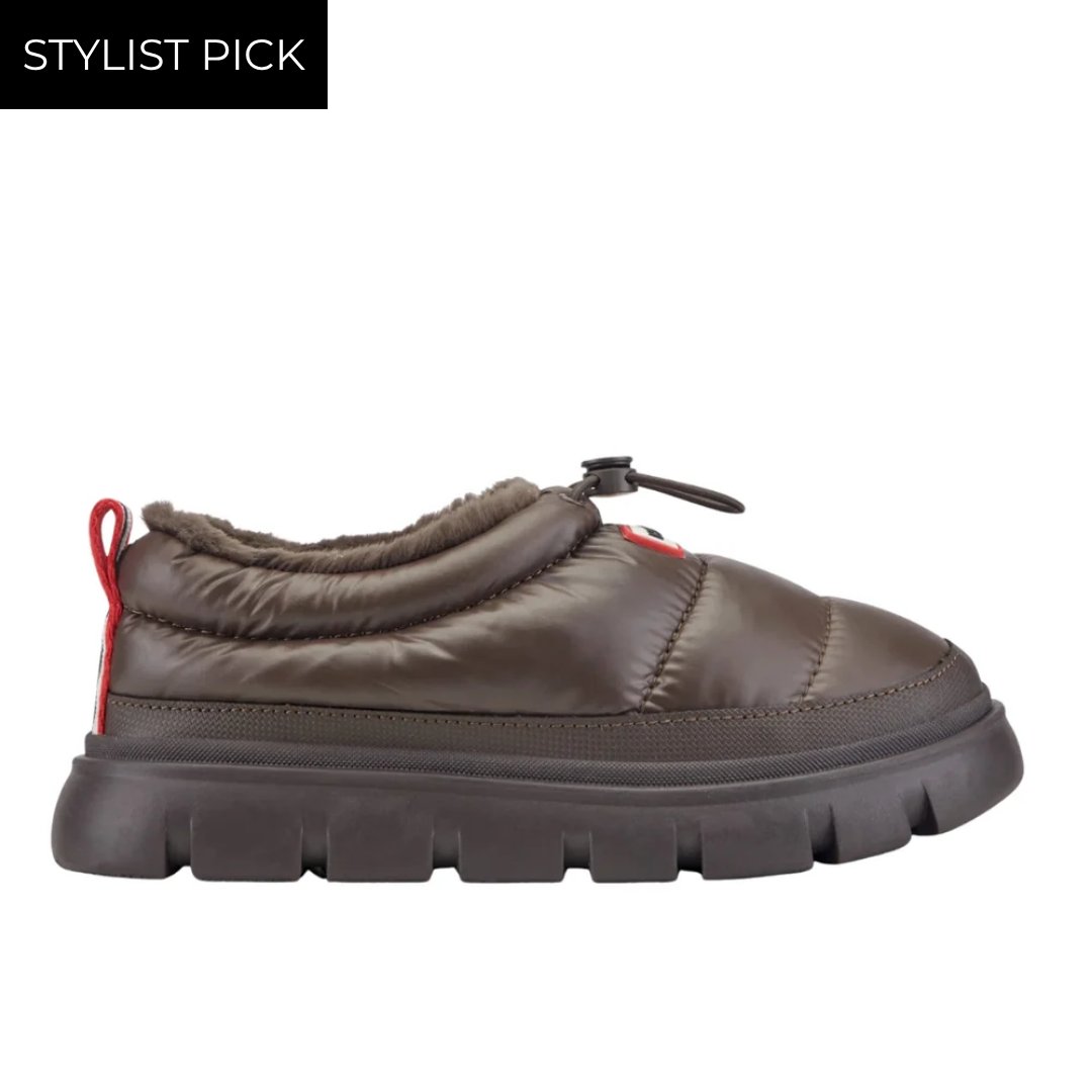 Madi Insulated Water Resistant Slip-on Mules in Dark Brown