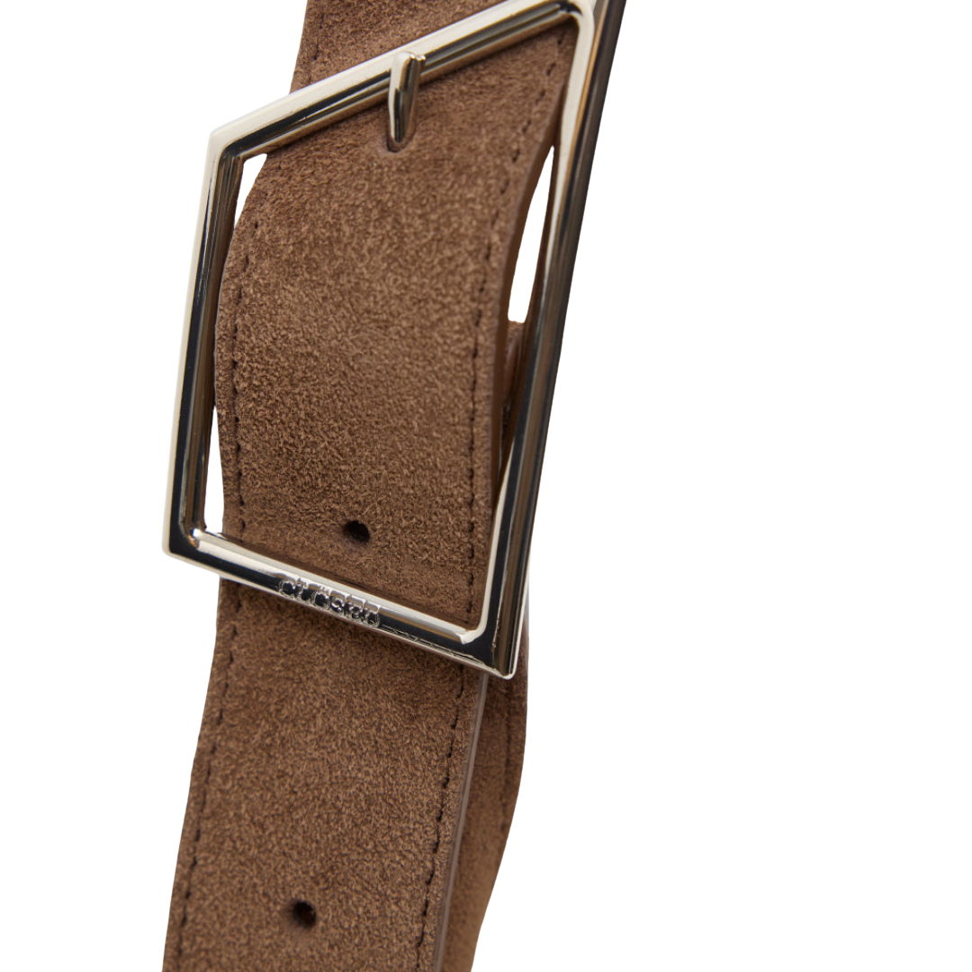 Halfmoon Suede Bag in Toffee Brown