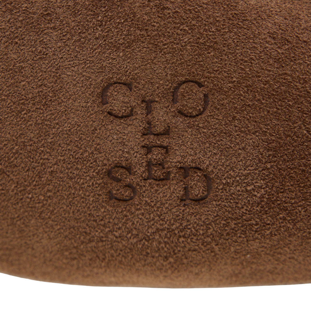 Halfmoon Suede Bag in Toffee Brown