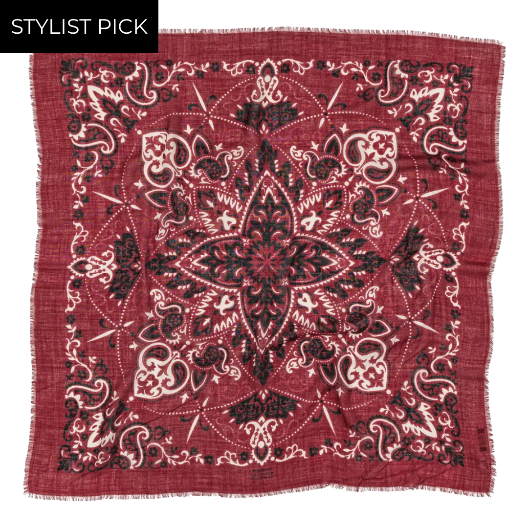 Bandana Wool Cashmere in Bordeaux