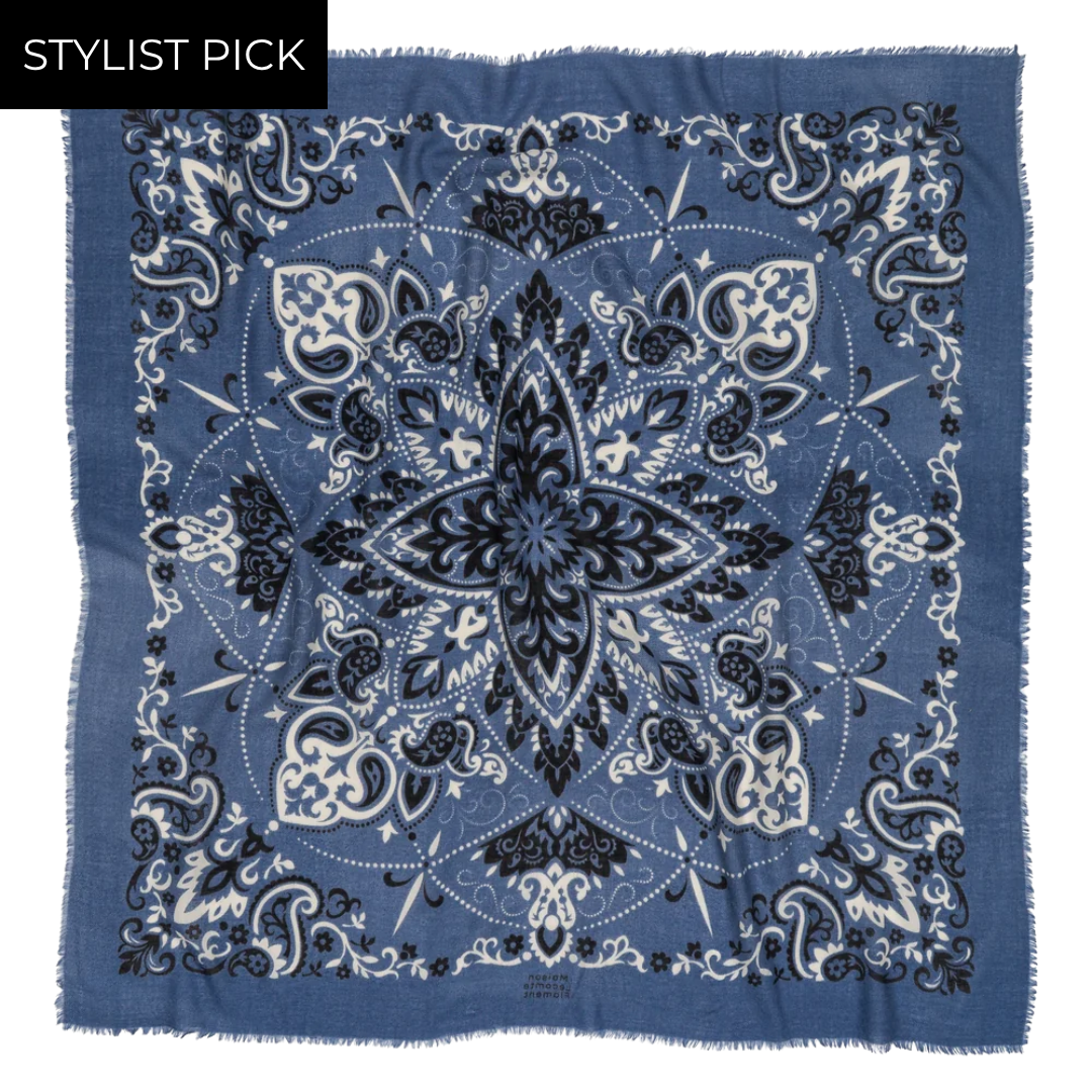 Bandana Wool Cashmere in Blue Granit