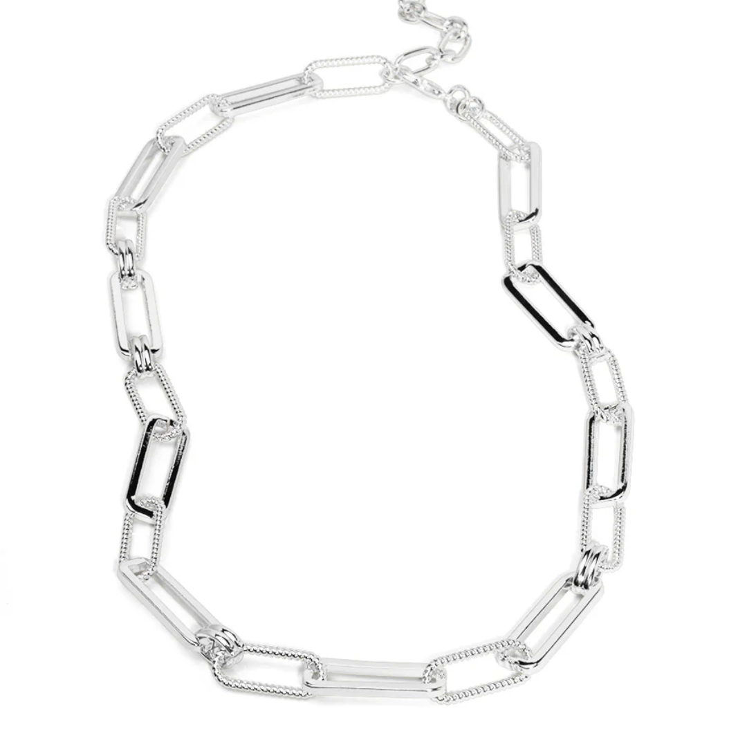 Classic Rope Links Necklace in Silver