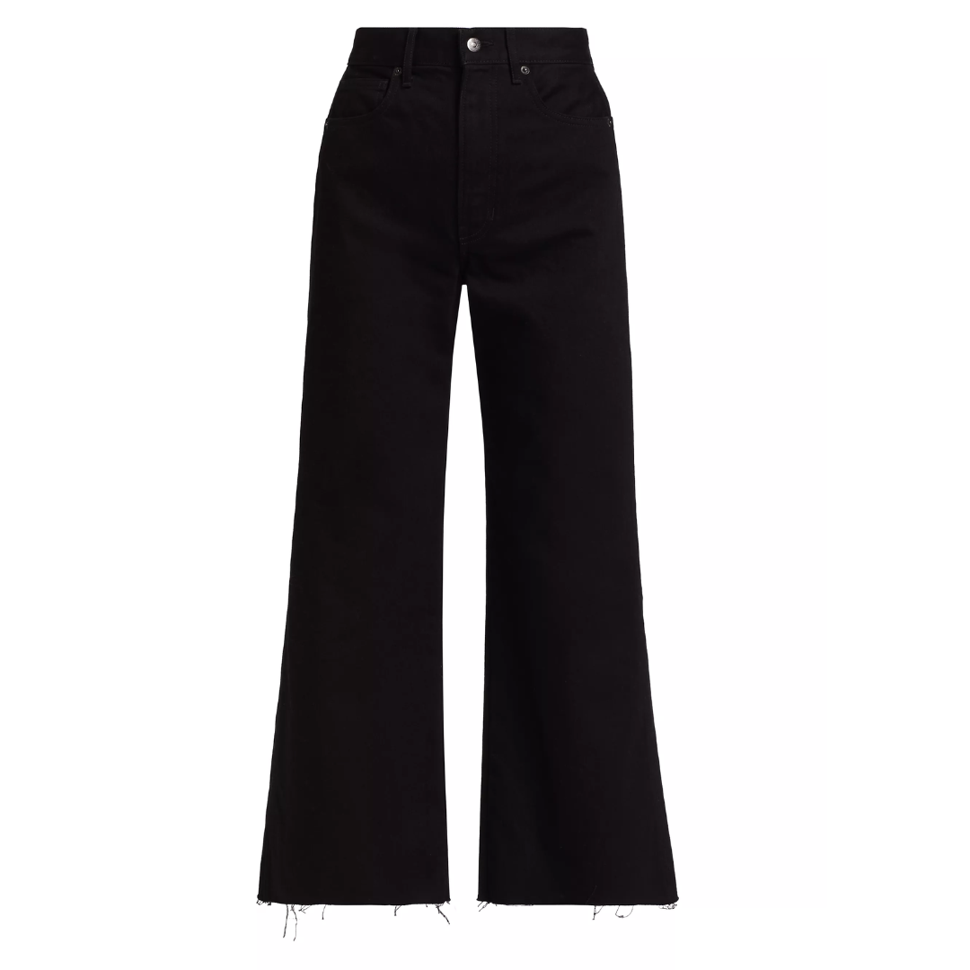 Taylor Cropped Wide-Leg Jean in Onyx