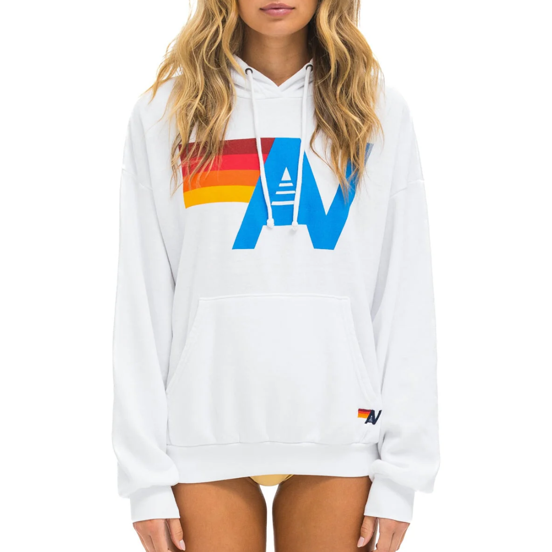 Logo Pullover Relaxed Hoodie in White