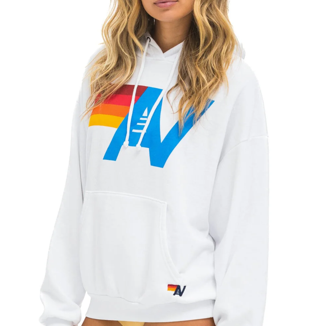 Logo Pullover Relaxed Hoodie in White