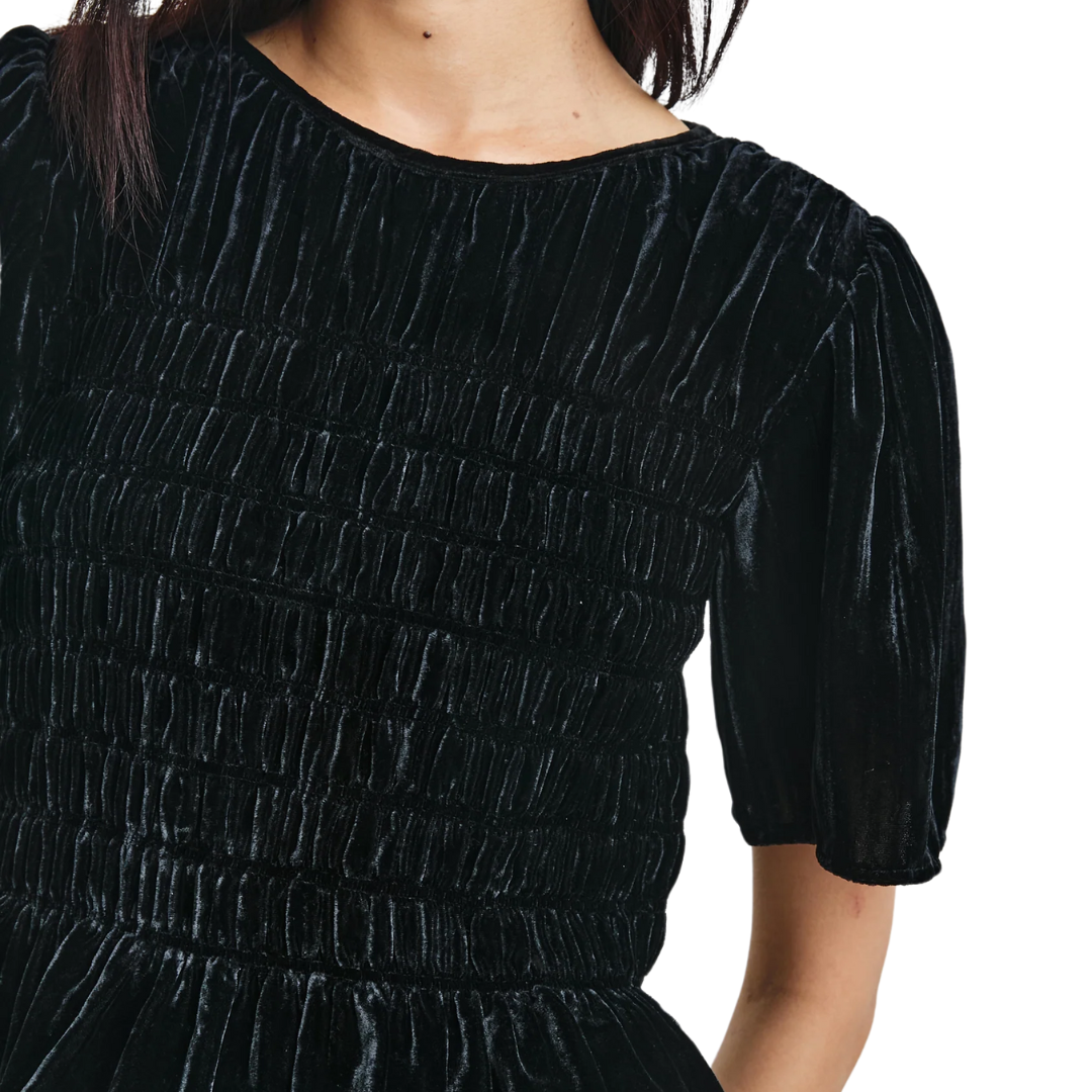 Rosie Top in Black Velvet