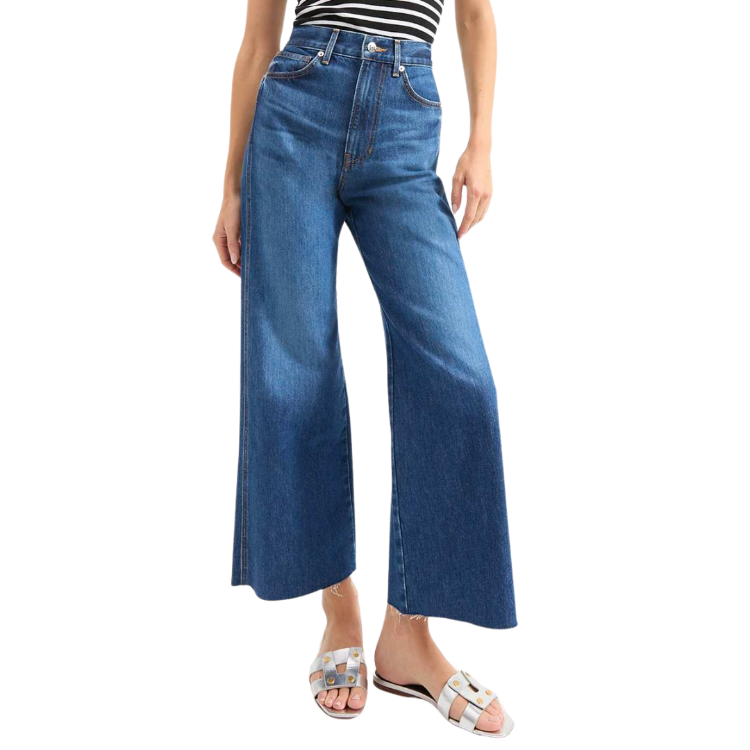 Taylor Cropped Wide-Leg Jean in Bright Blue