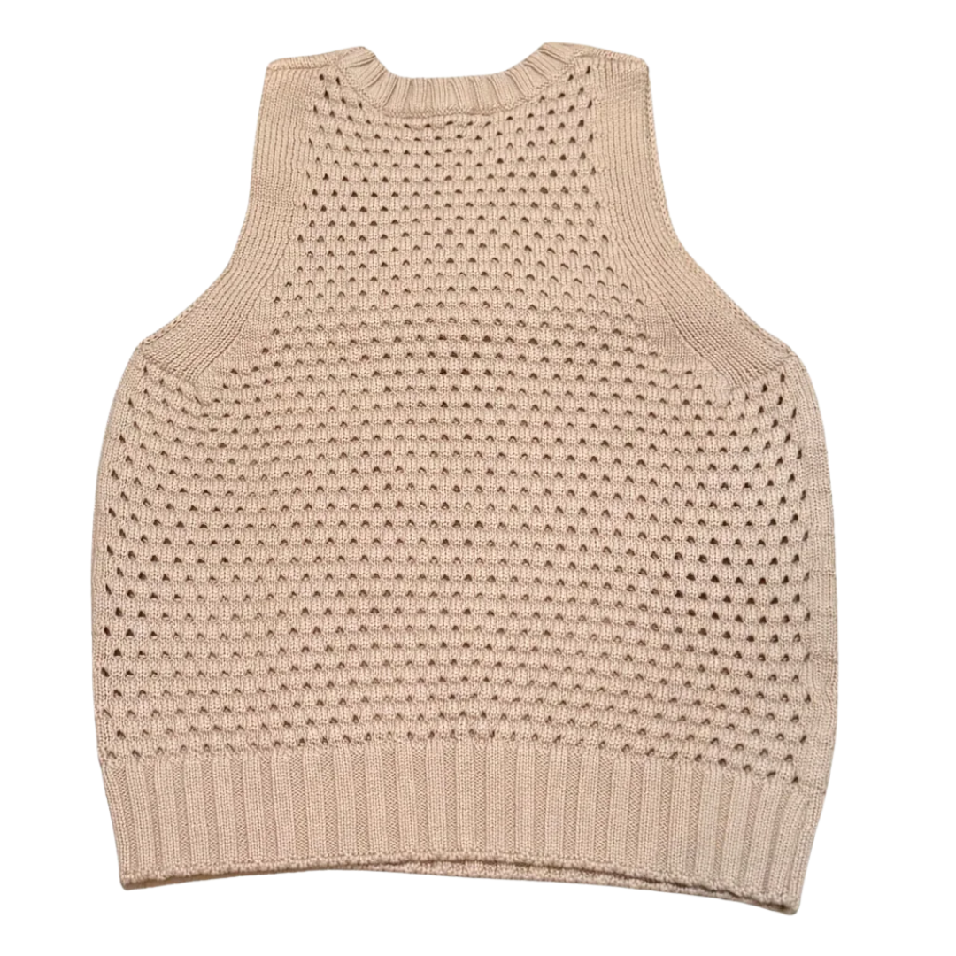 Texture Stitch Halter w/ Front Detail in Latte