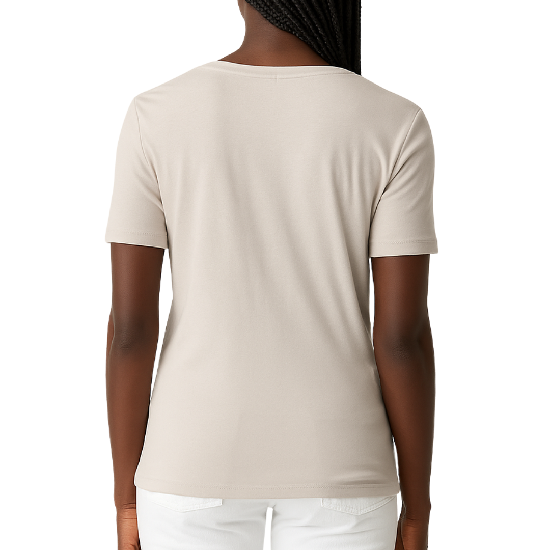 Mady High Crew Neck Tee in Cement