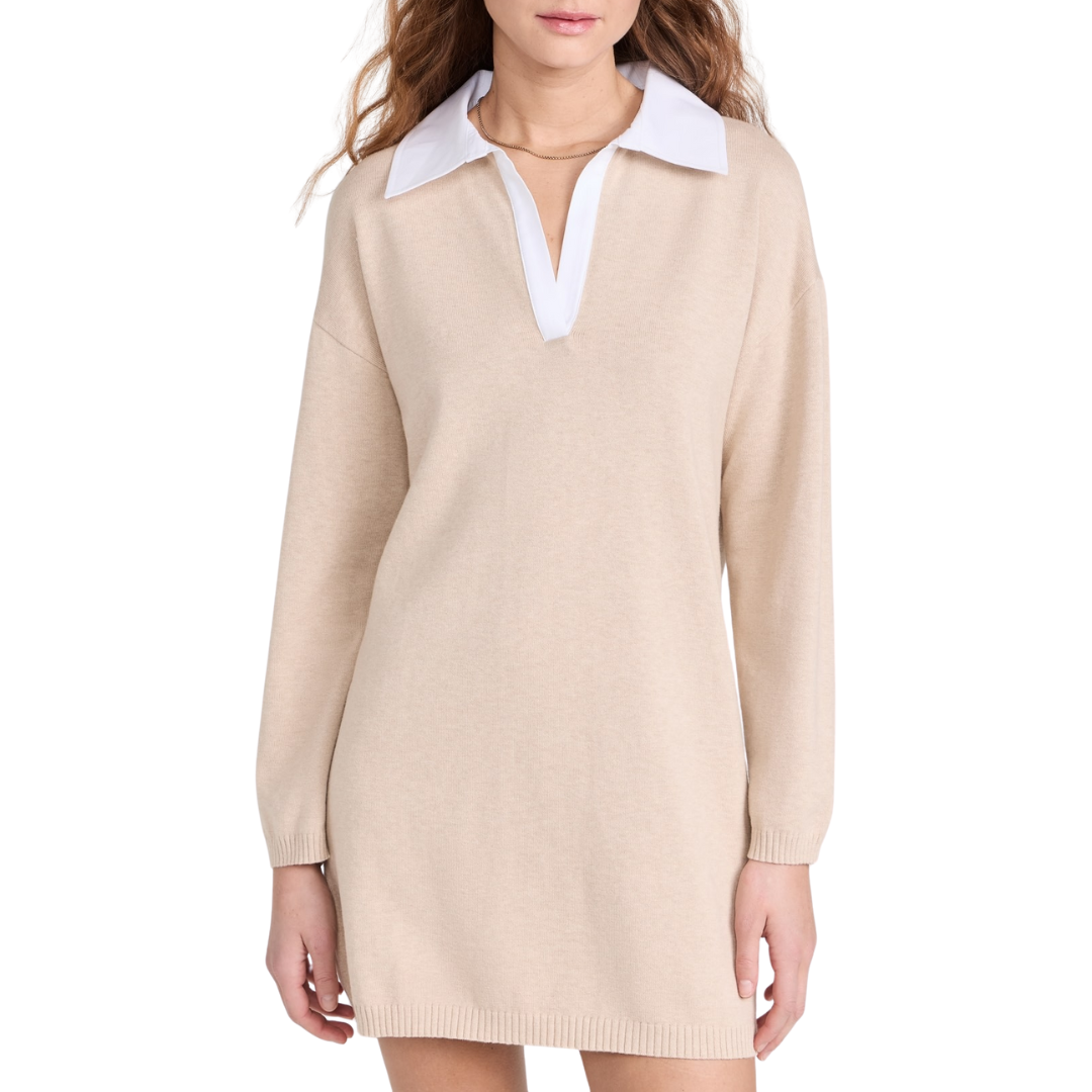 Cotton Cashmere Collared Mini Dress
