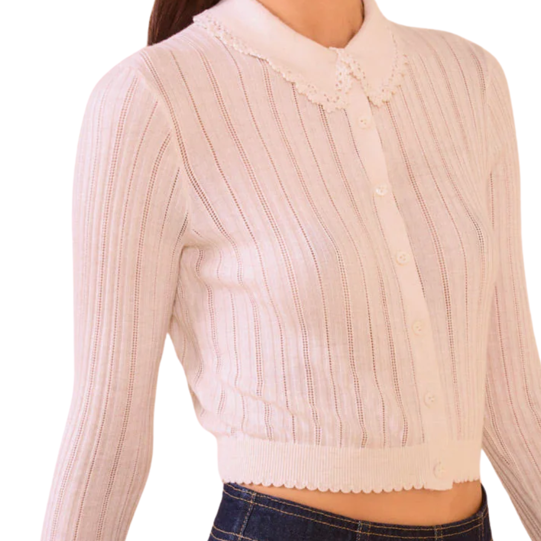 Lottie Knit Cardigan in Pristine
