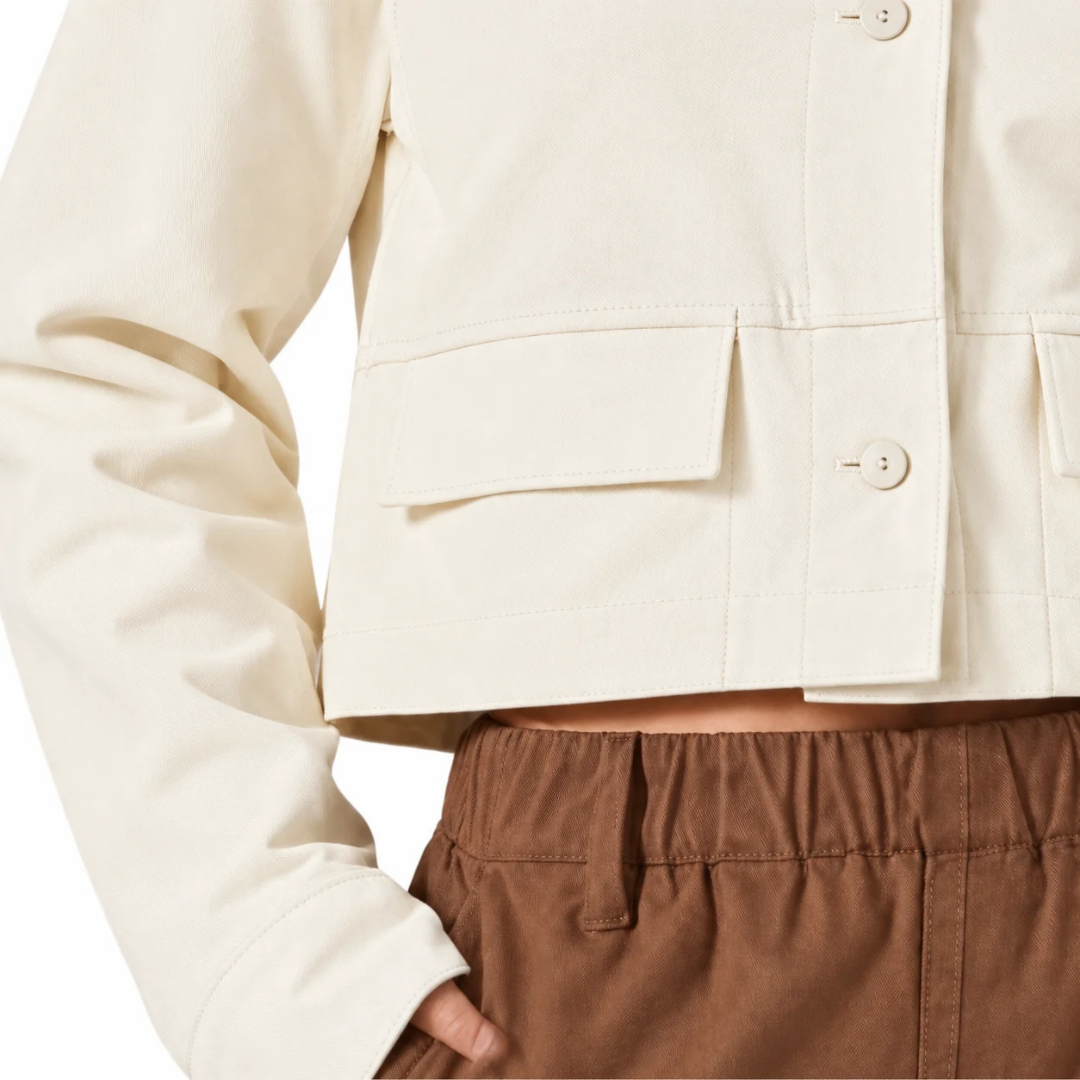 Camryn Faux Suede Jacket in Pearl