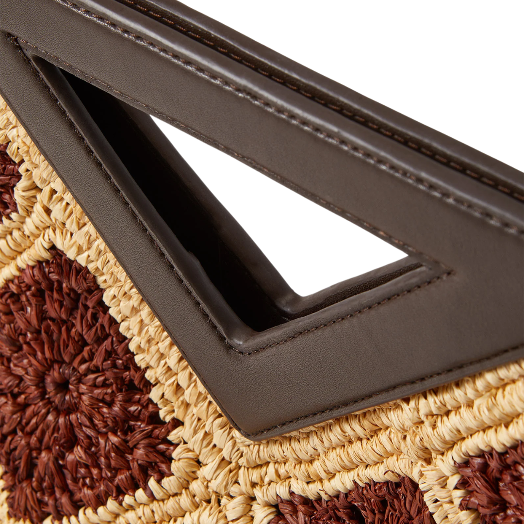 Raffia Vesper Clutch in Espresso Multi