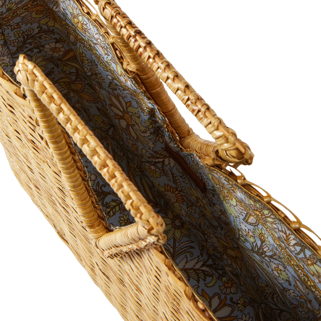 Vesper Basket Tote in Natural Wicker