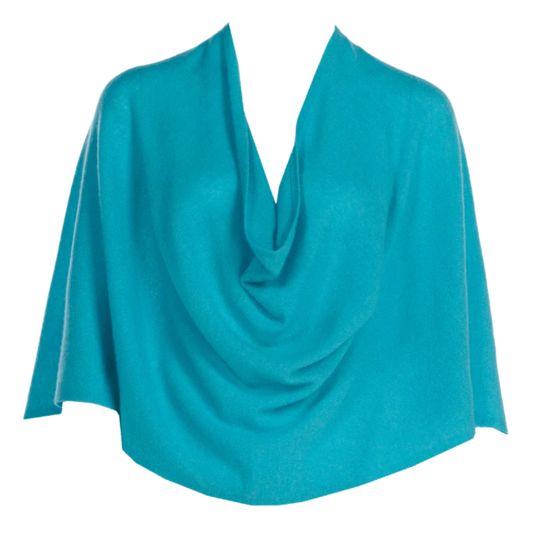 Cashmere Ruana in Turq