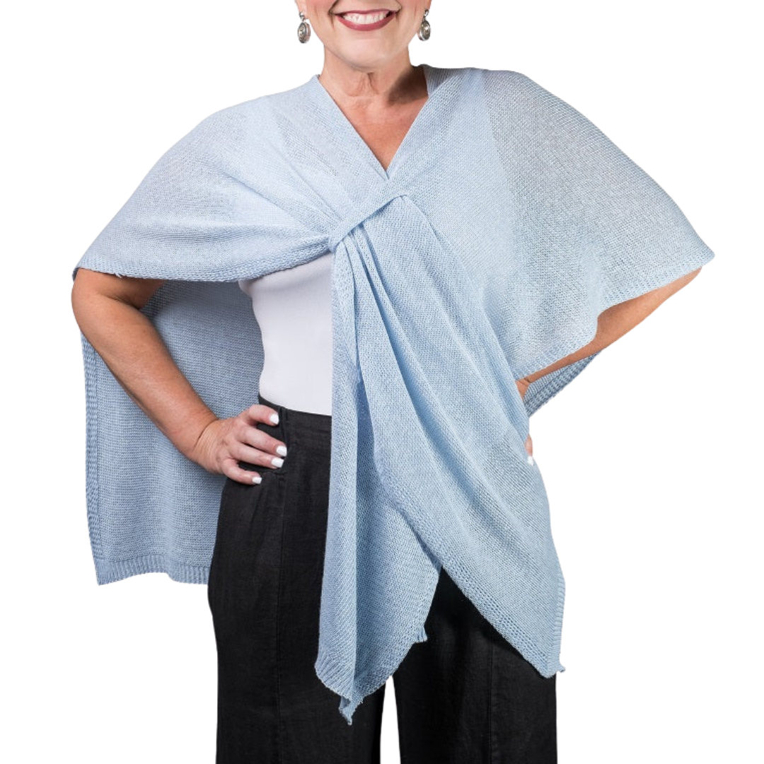 Aliya Multi Way Wrap in Celadon Blue