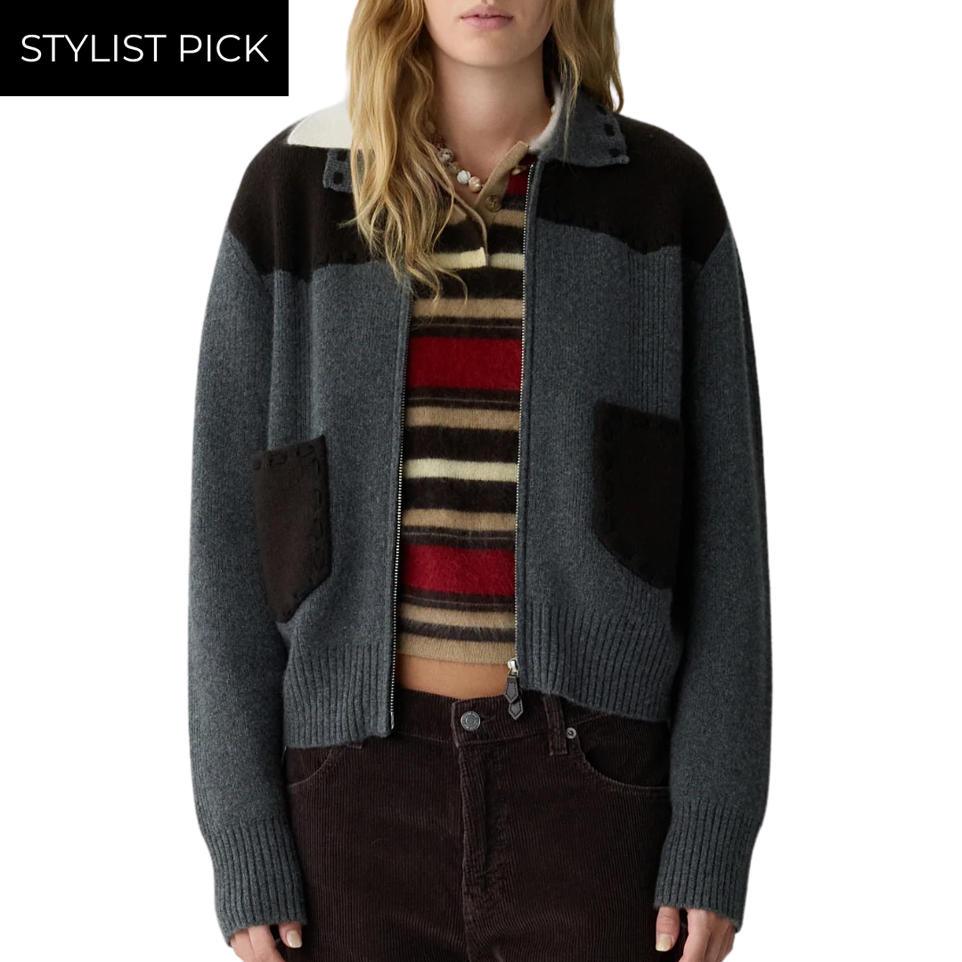 Saddle Up! Jacket in Charcoal/Burnt Cocoa