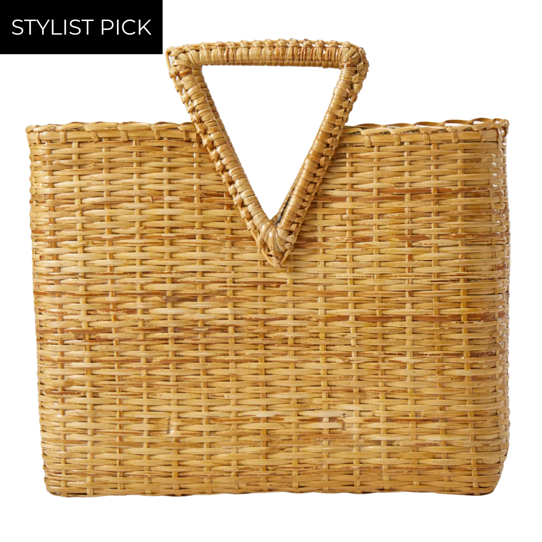 Vesper Basket Tote in Natural Wicker