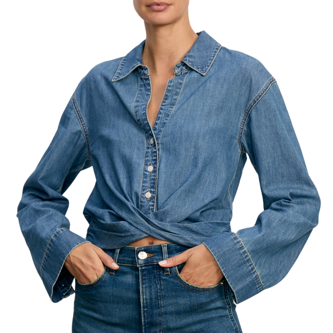 Timothy Denim Shirt in Ripple Hazel