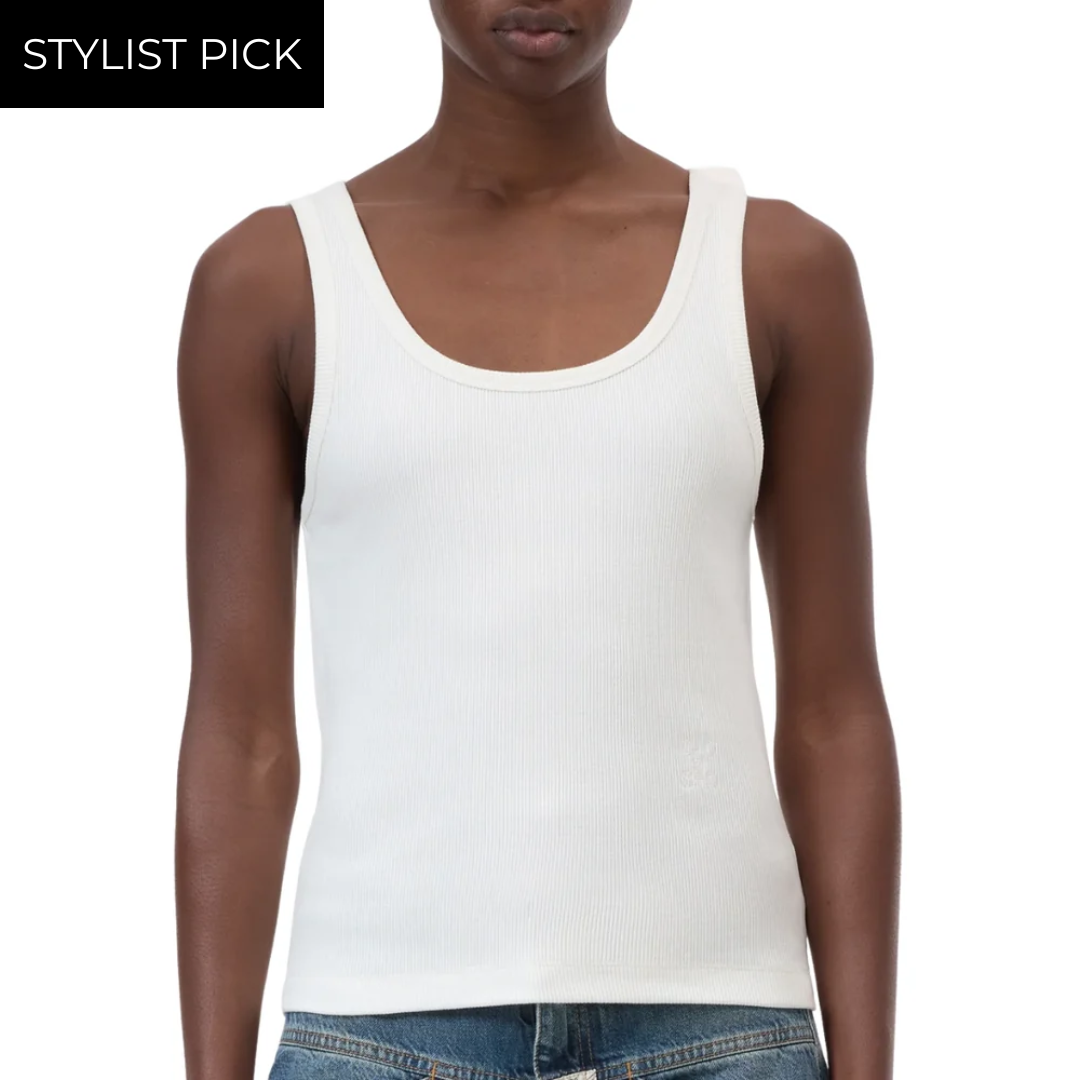 Cotton Tank Top in Ivory