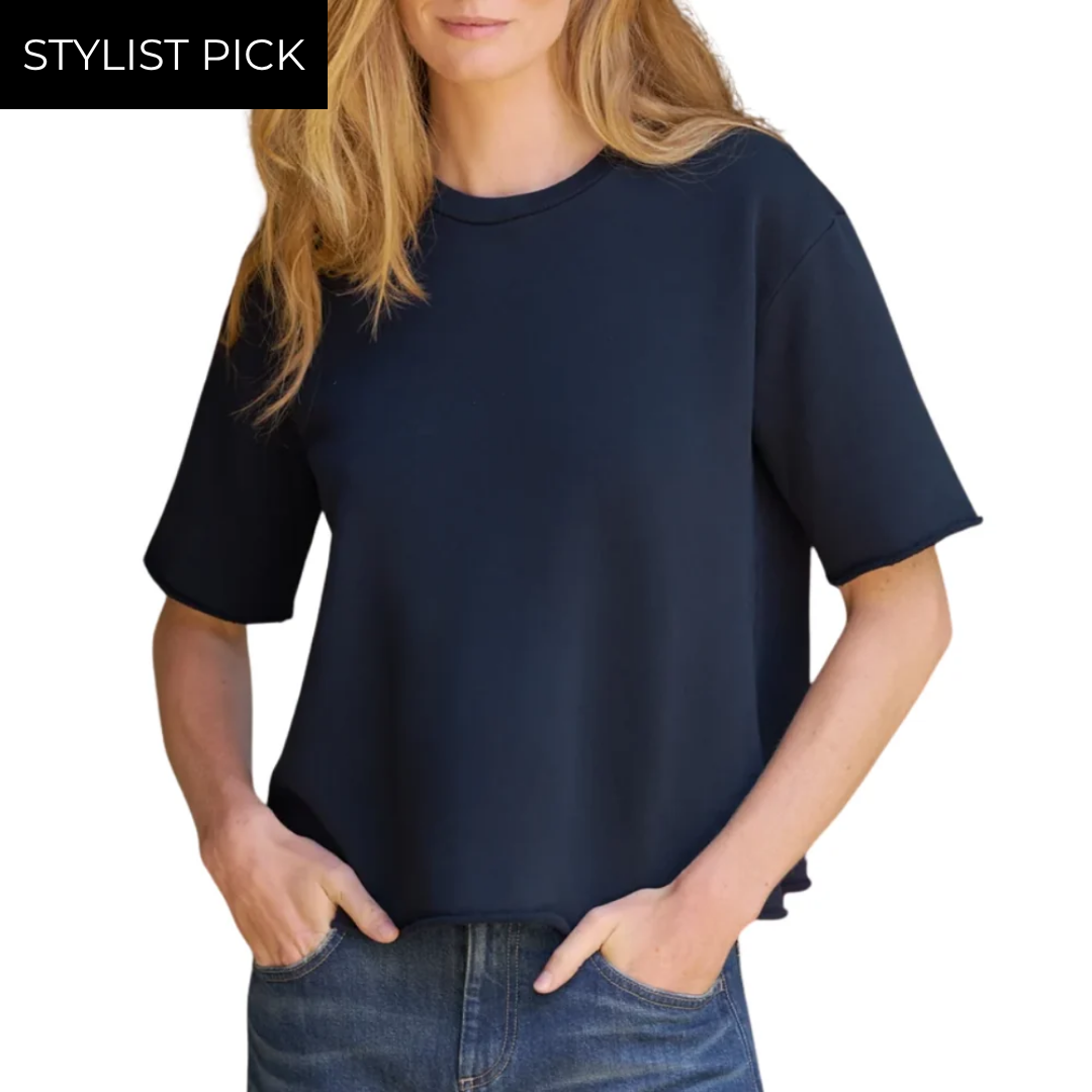 Perry Sweatshirt Tee in Classic Navy