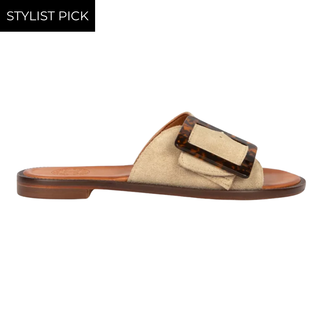 Biarritz Buckle Sandal in Camel