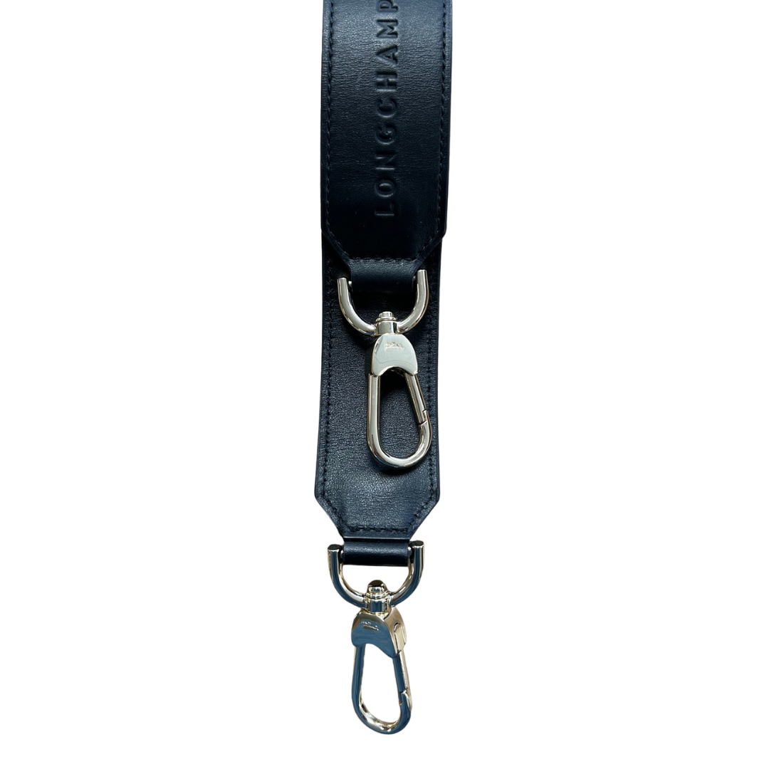 35" Leather Bag Strap in Black
