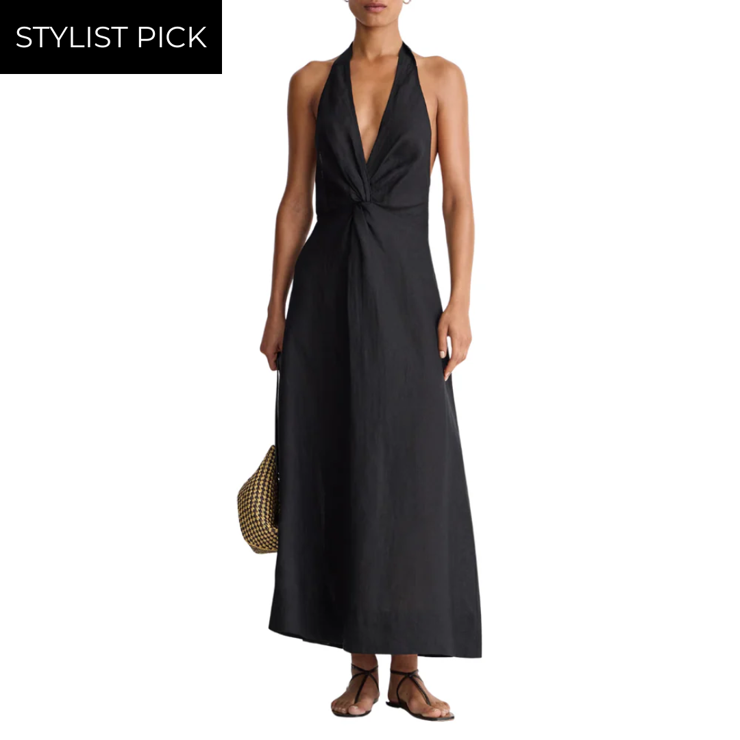 Salome Halter Maxi in Black