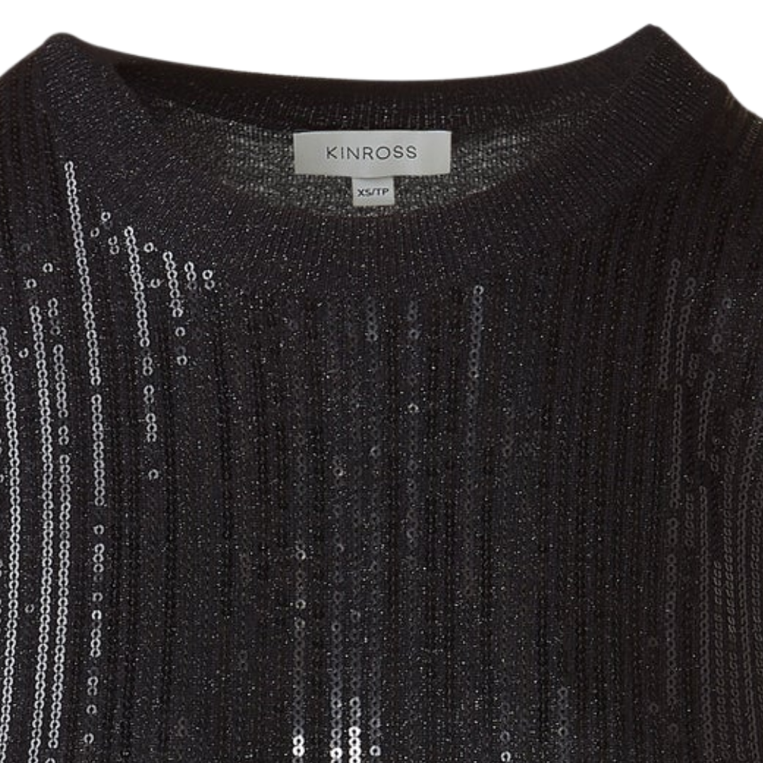 Sequin Party Tank in Black