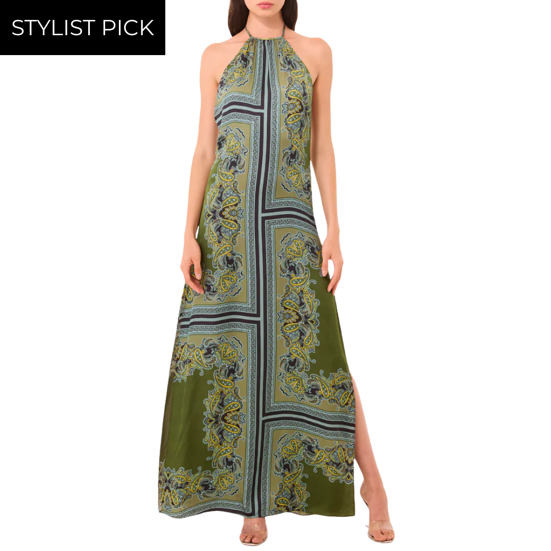 Samantha Dress in Moss Scarf