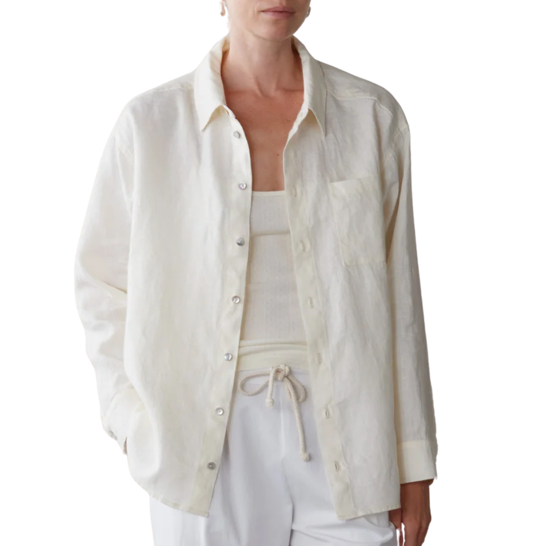 The Linen Relaxed Shirt in Creme