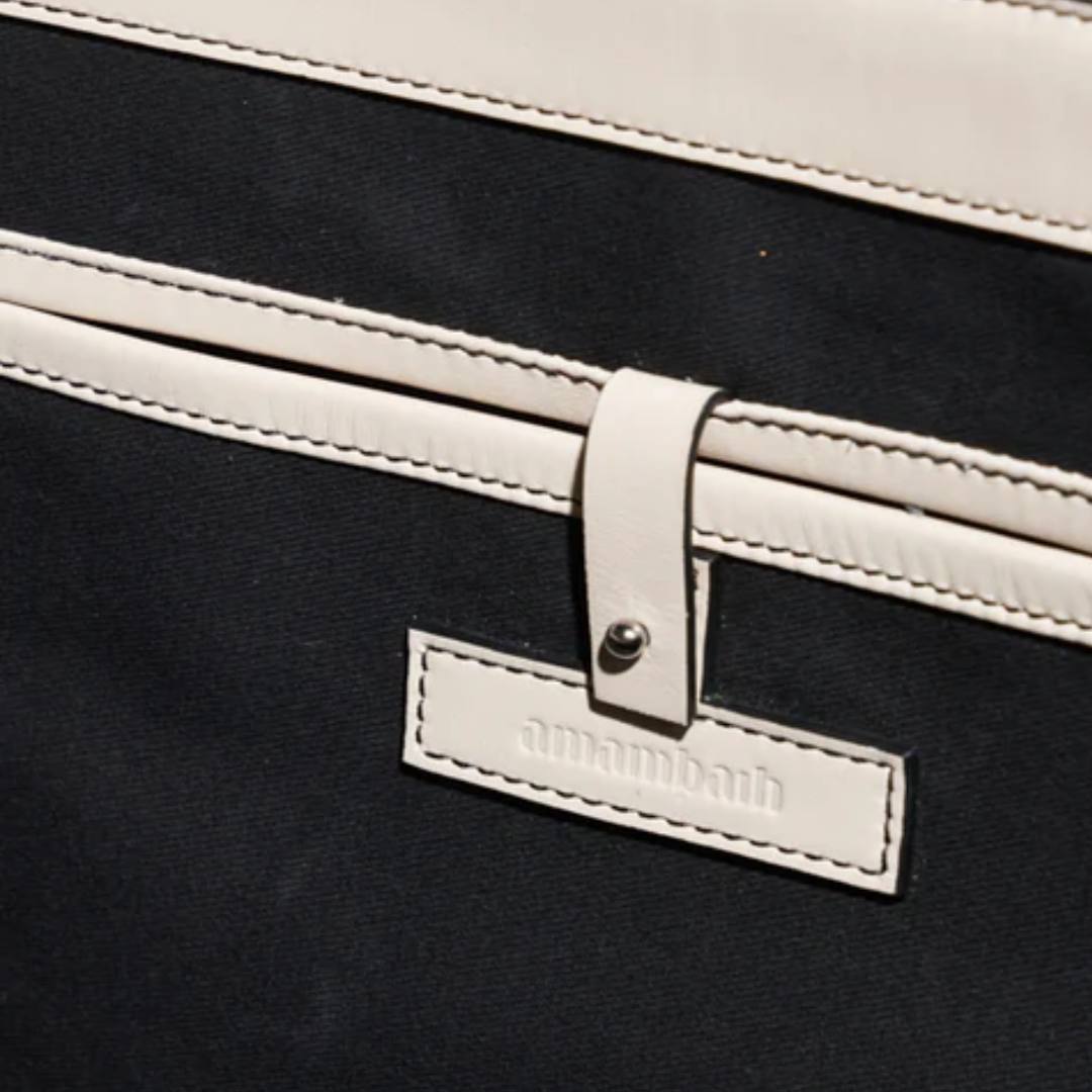 Chulo Large Tote Bag in Ivory-Black