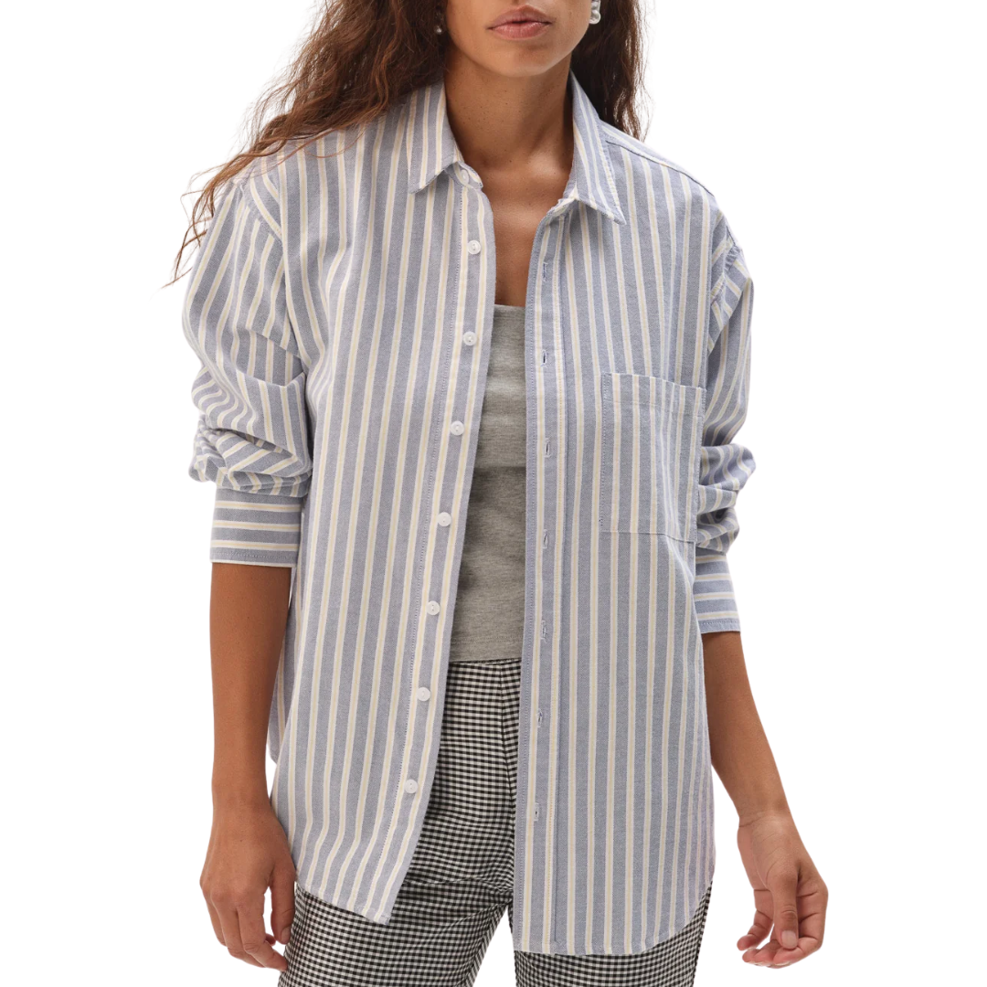 The Oxford Shirt in Butter Stripe