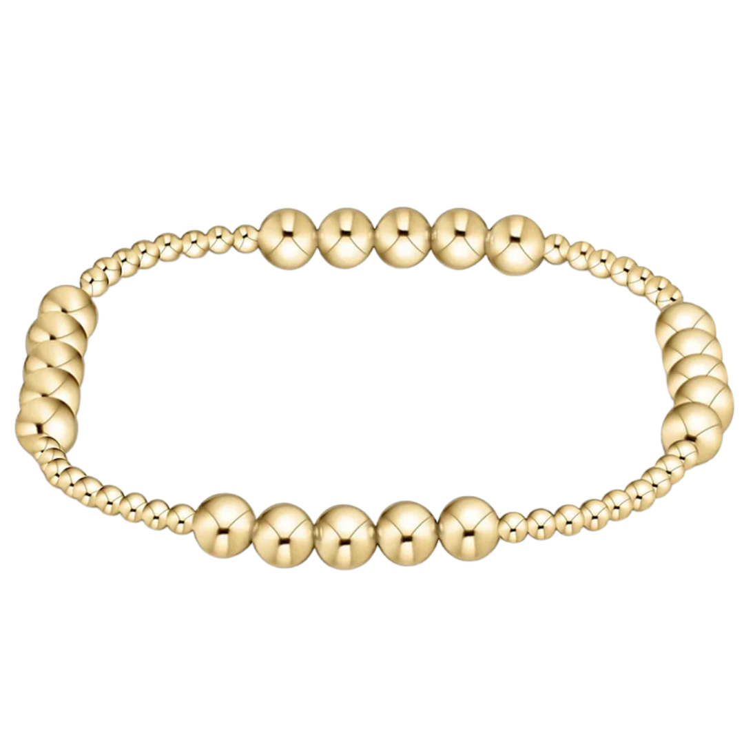 Classic Blissful Pattern 2.5mm Bead Bracelet in Gold