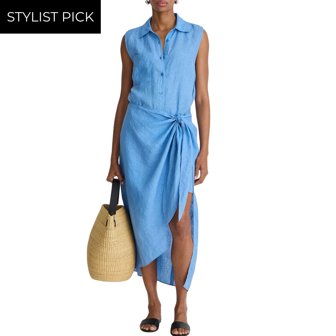 Tamar Sleeveless Wrap Maxi in Marina Blue
