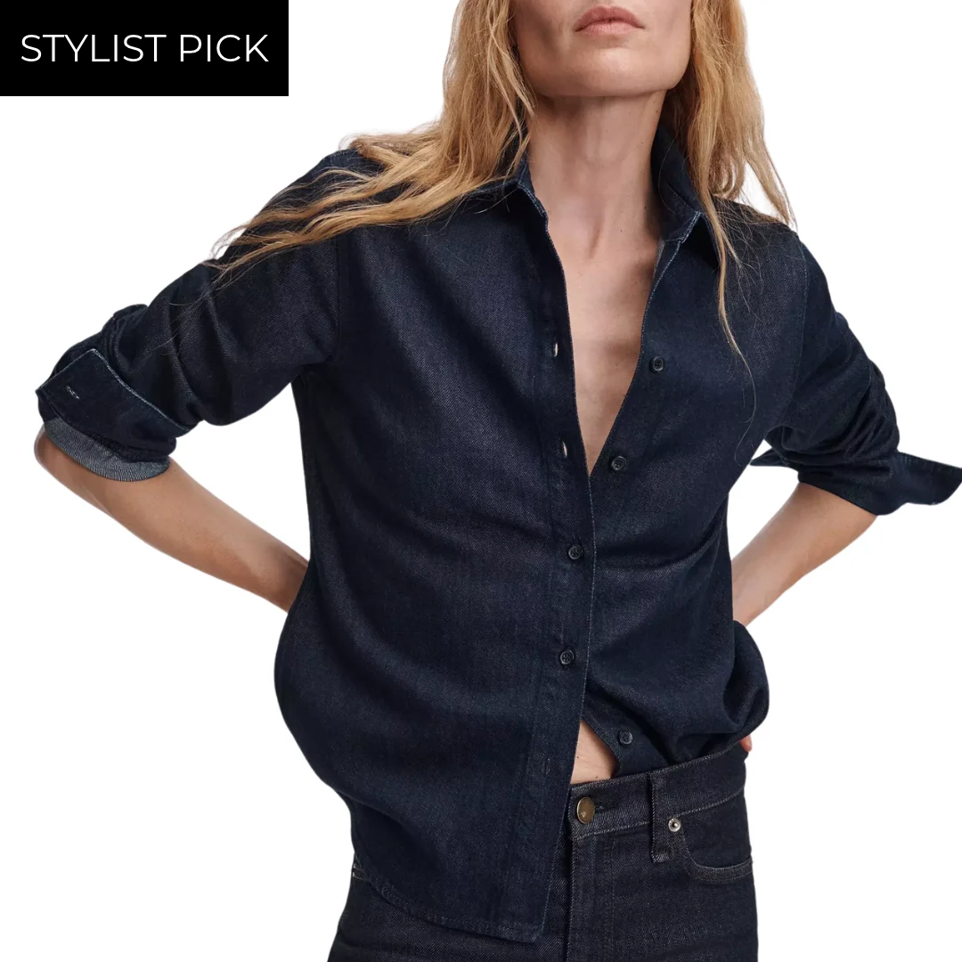 Dayton Featherweight Denim Shirt in Dark Rinse