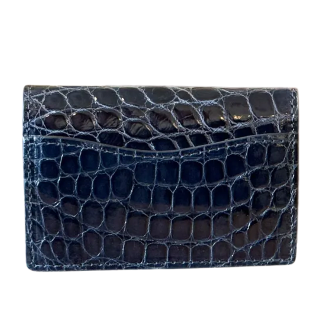 Alligator Card Case in Navy