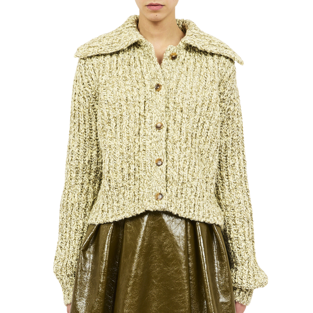 Louise Knit Cardigan in Alabaster