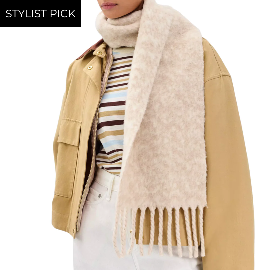 Nora Twisty Scarf in Ecru Multi