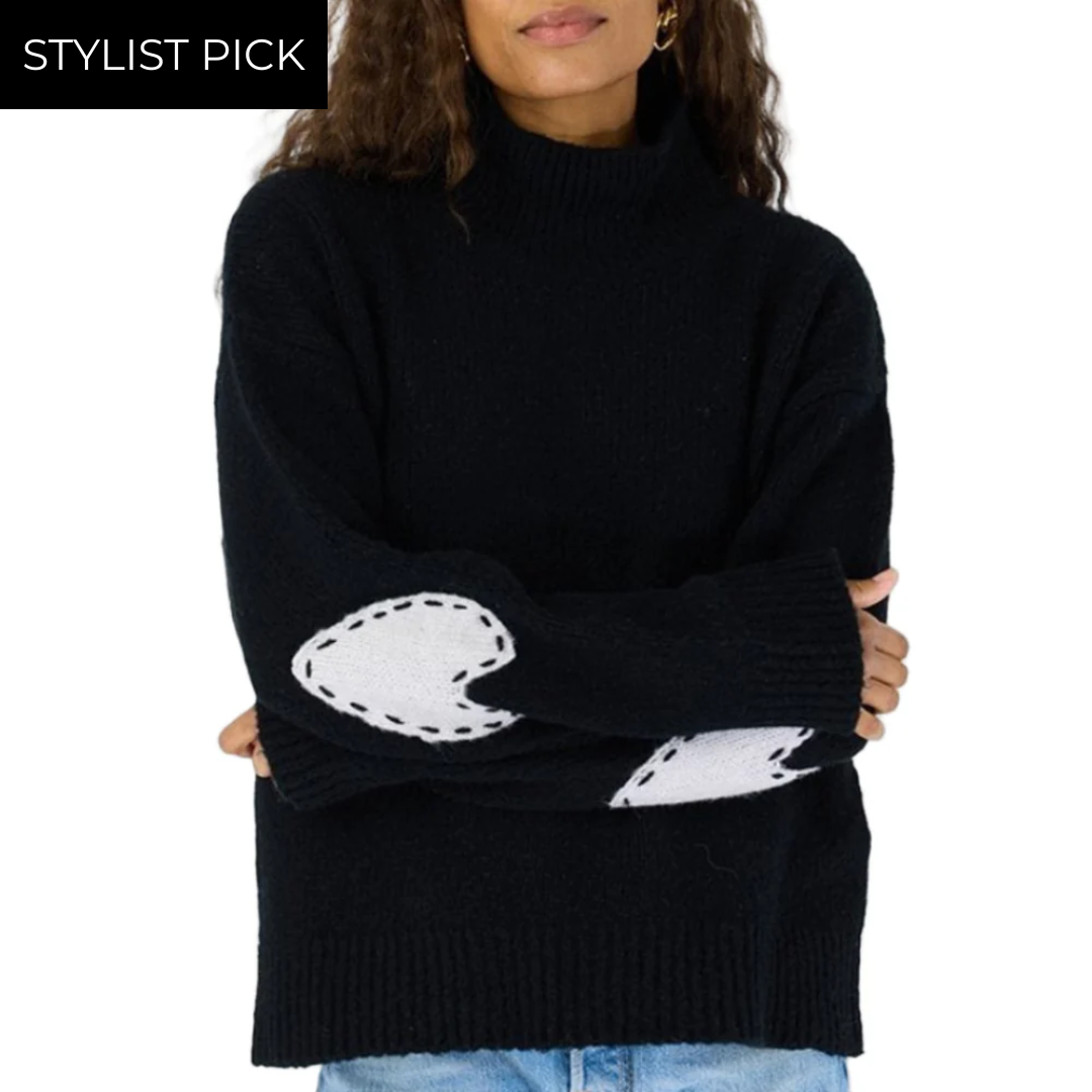 Lucy Mock Neck Sweater in Black