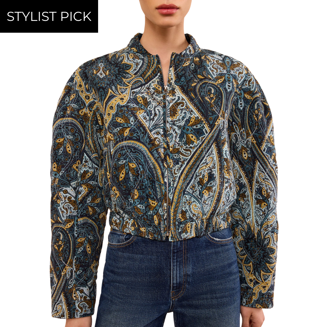 Yara Silk Jacket in Prussian