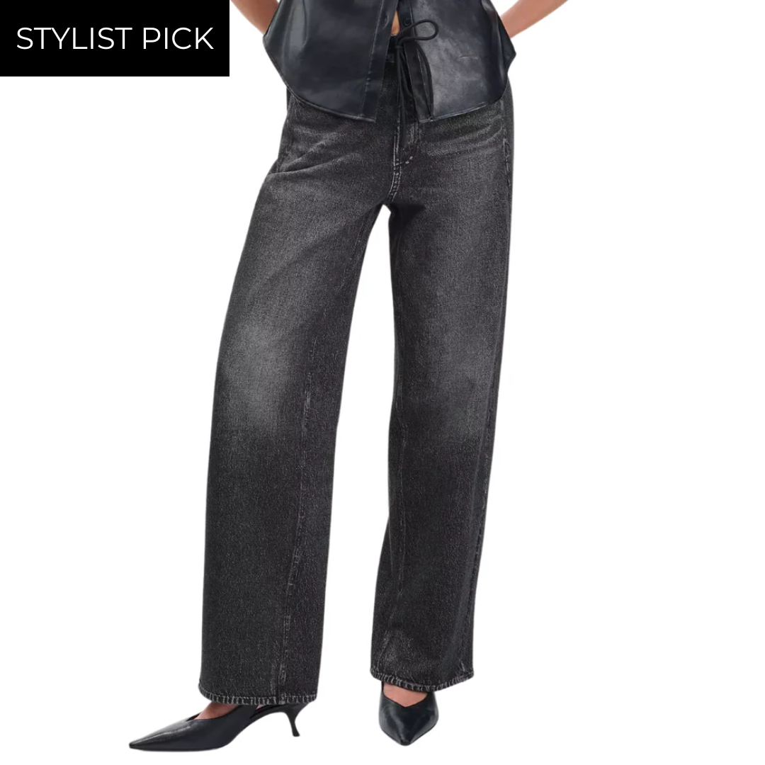 Miramar Drawstring Wide-Leg Pants in Washed Black