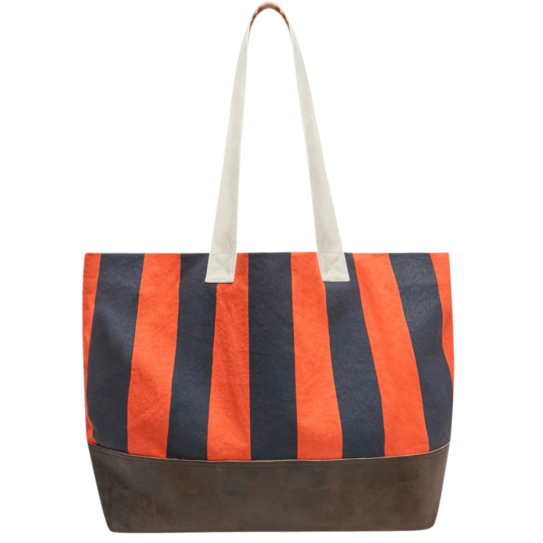 The Stripe Tote in Hot Red Prep Stripe