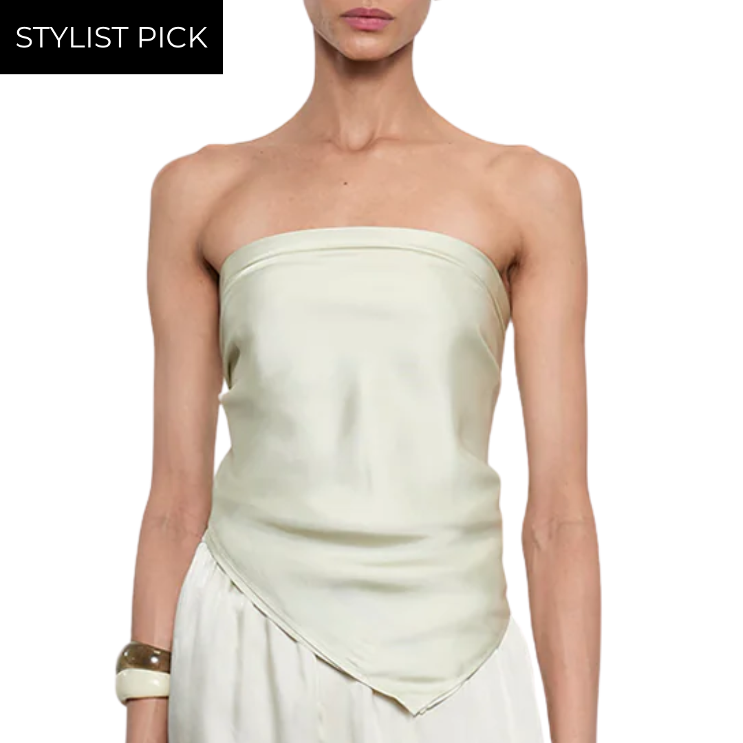 Fluid Twill Scarf Top in Beach Glass