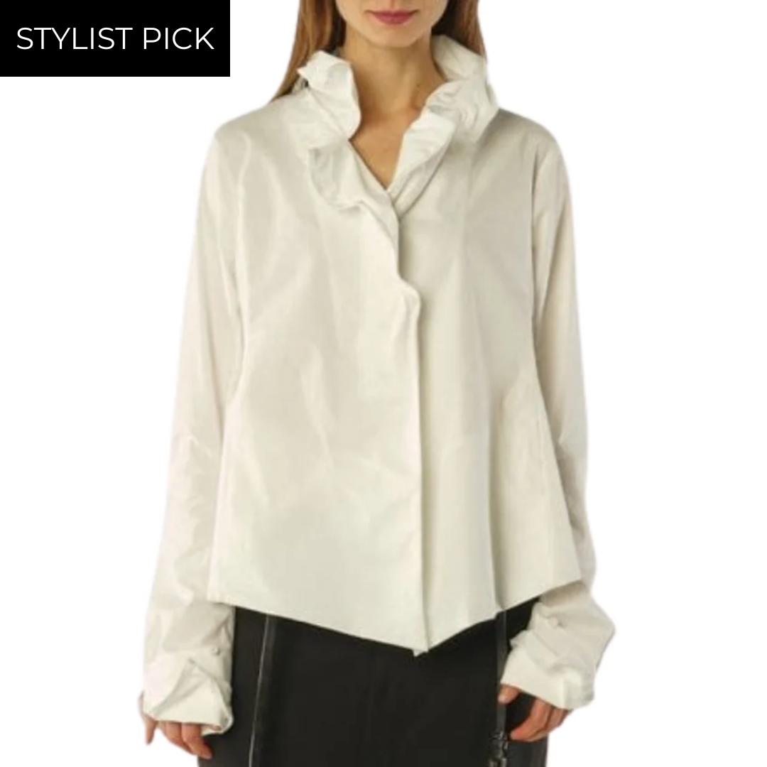 Wire Collar Blouse in Off White