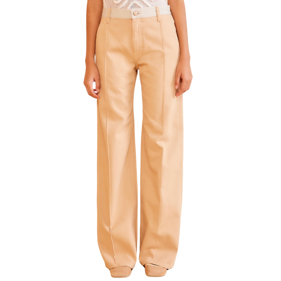 The Asher Jean in Limestone Patchwork