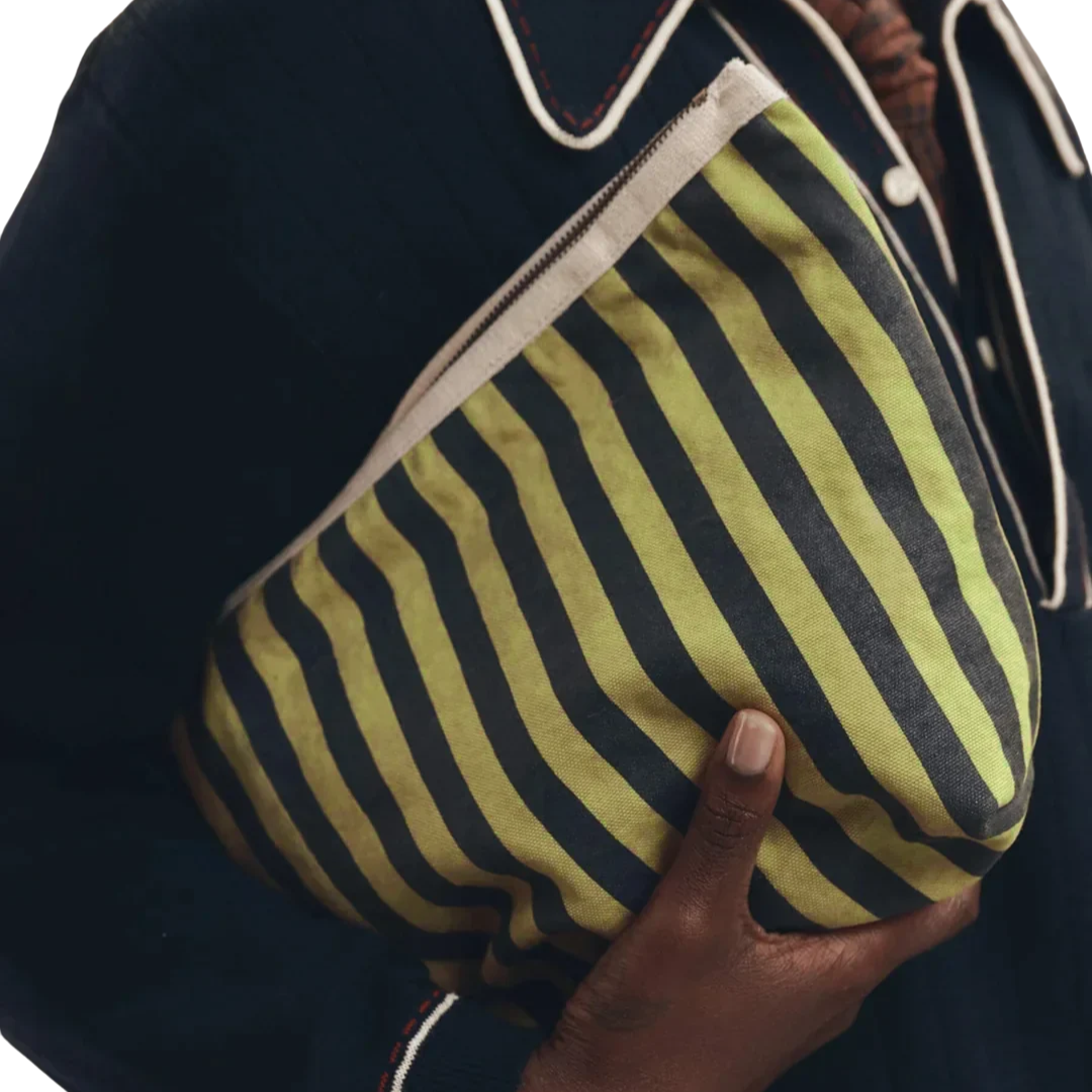 The Stripe Pouch in Citron Mini Prep Stripe